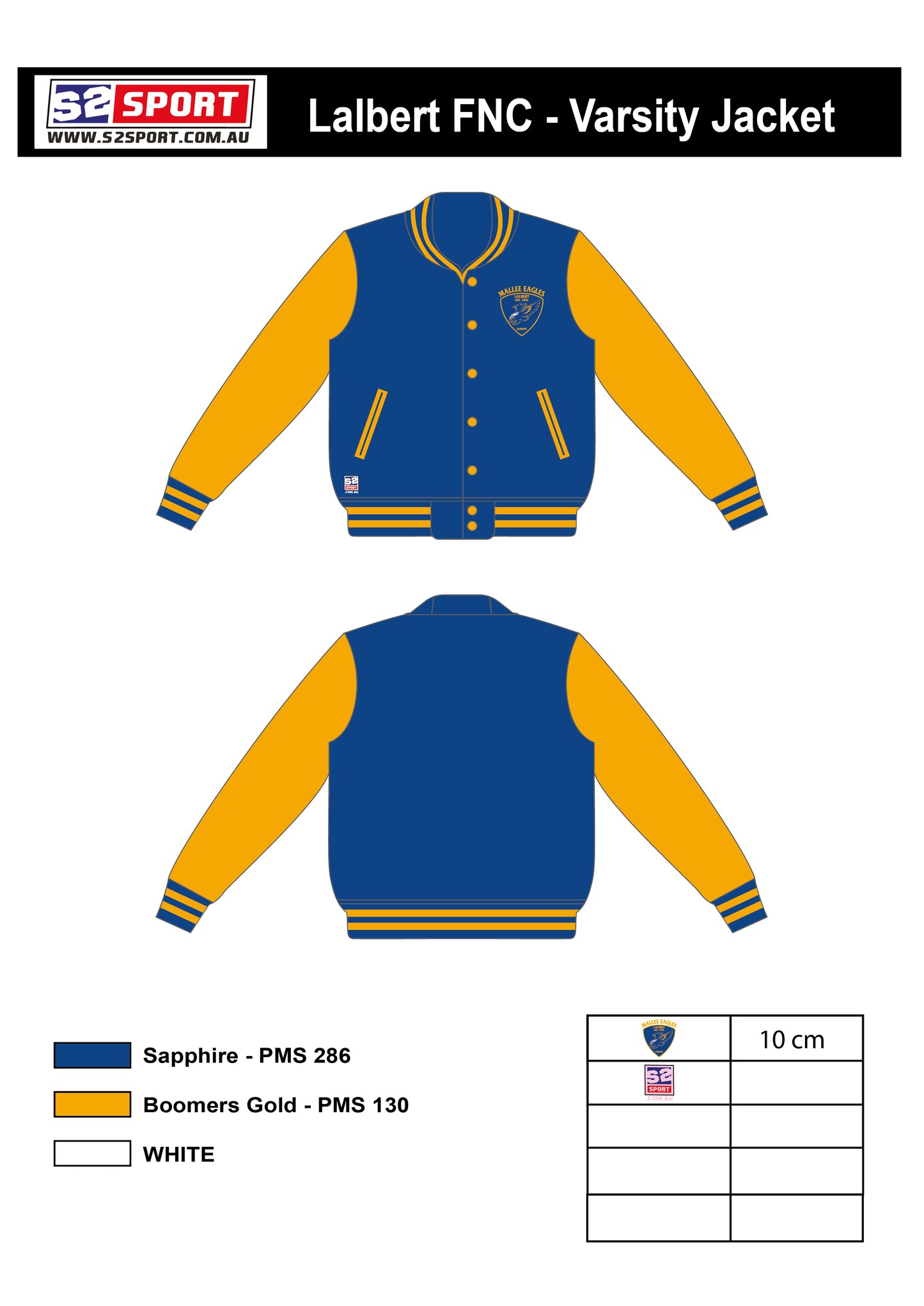 Mallee Eagles Football and Netball Club Varsity Jacket