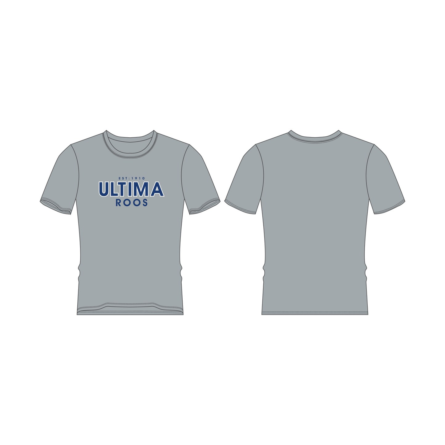 Ultima Football and Netball Club T-Shirt (Grey 100% Cotton)