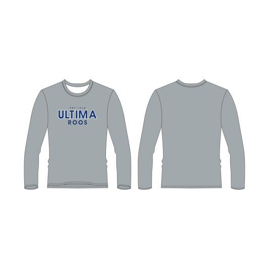 Ultima Football and Netball Club Long Sleeve T-Shirt (Grey 100% Cotton)