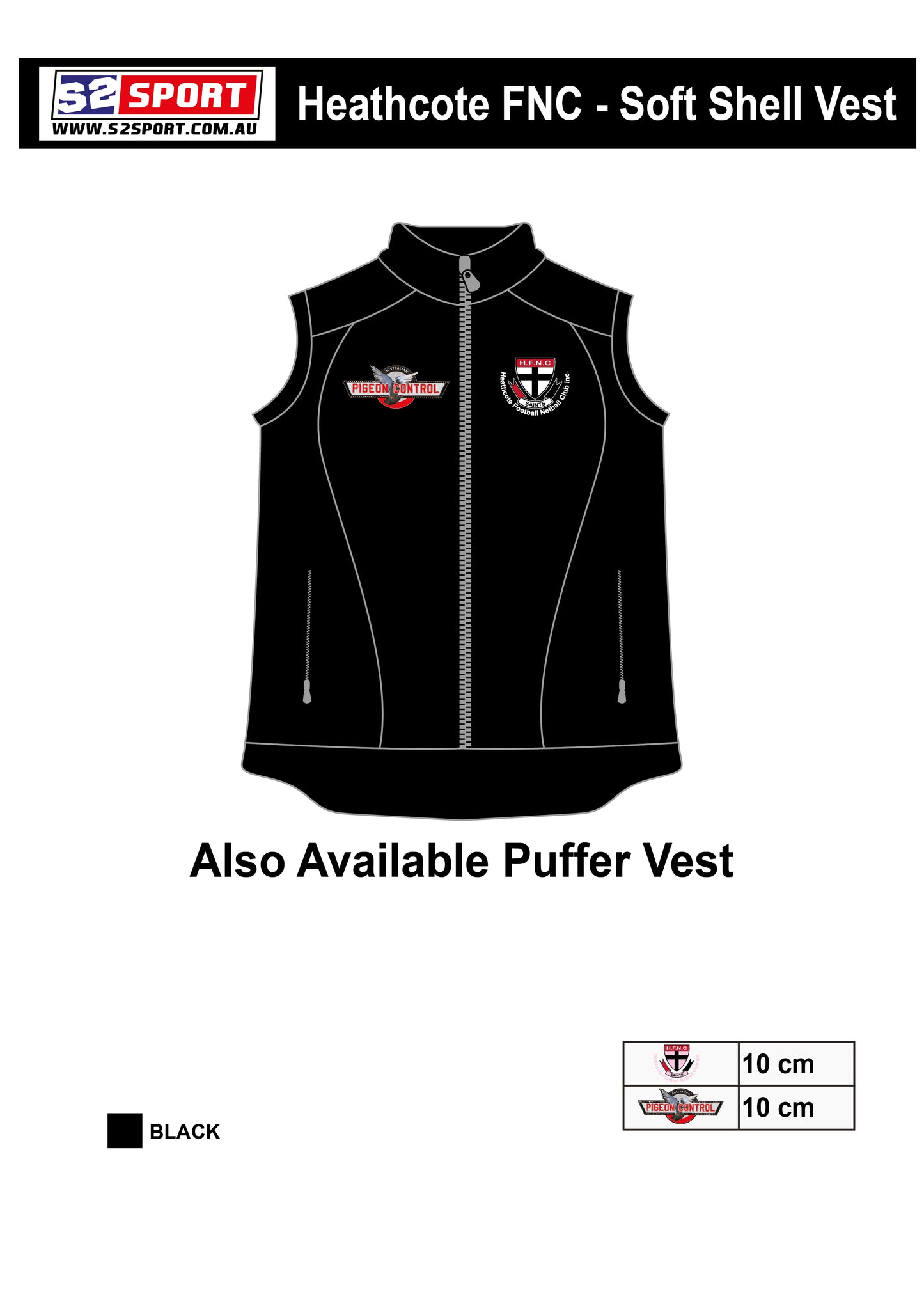 Heathcote Football and Netball Club Jacket & Vest (Puffer / Soft shell)