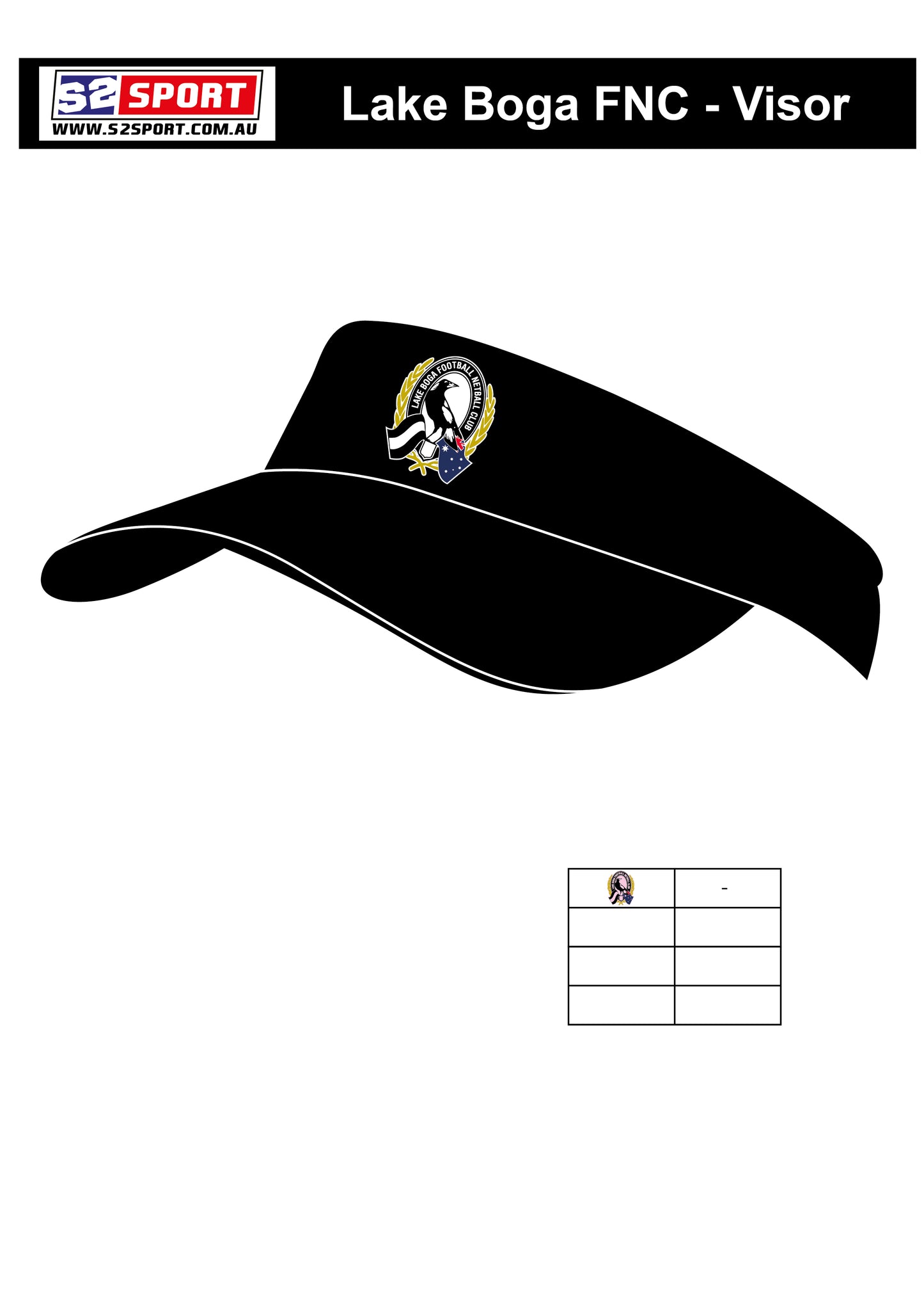 Lake Boga Football Netball Club Visor