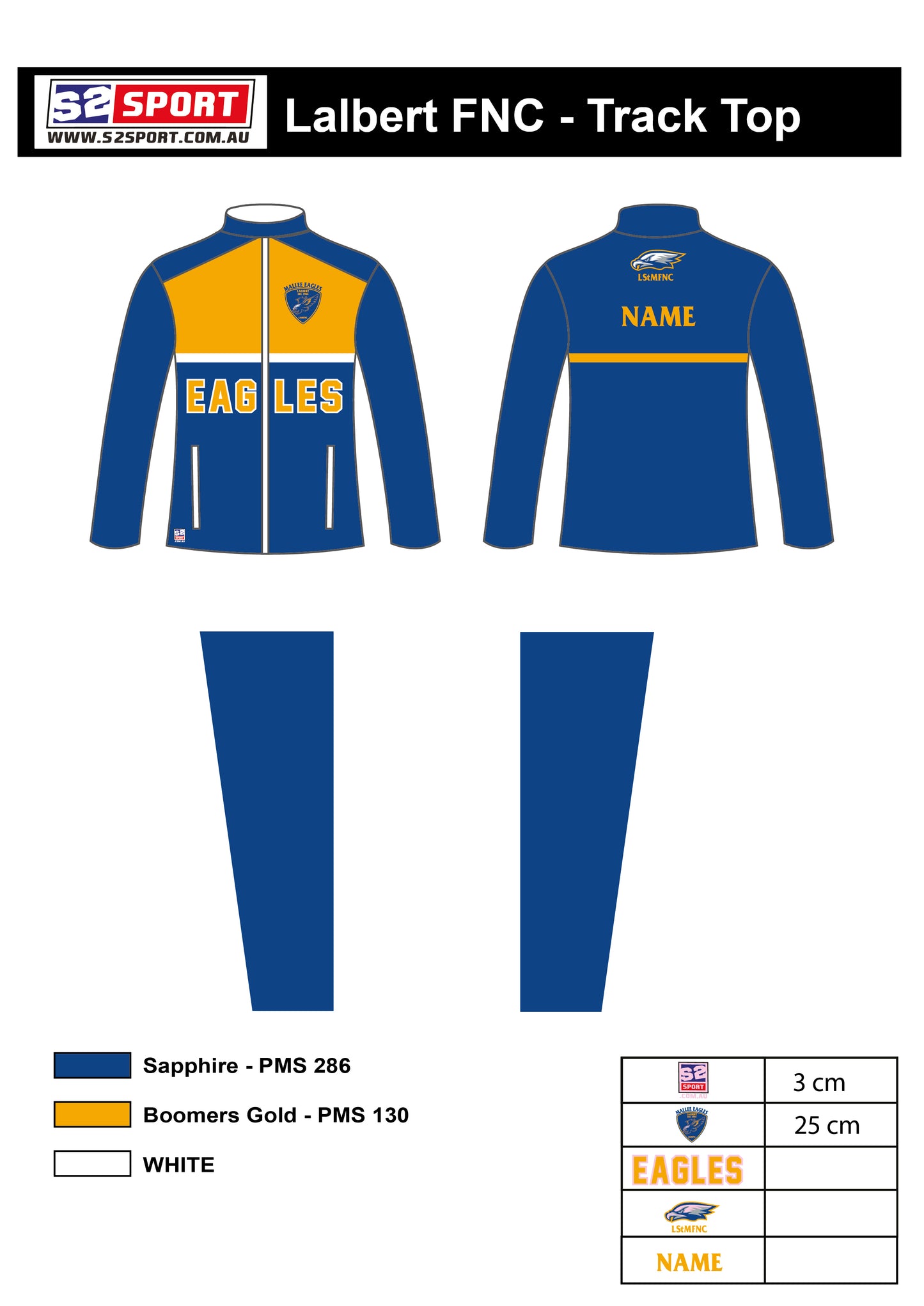 Mallee Eagles Football and Netball Club Track Top
