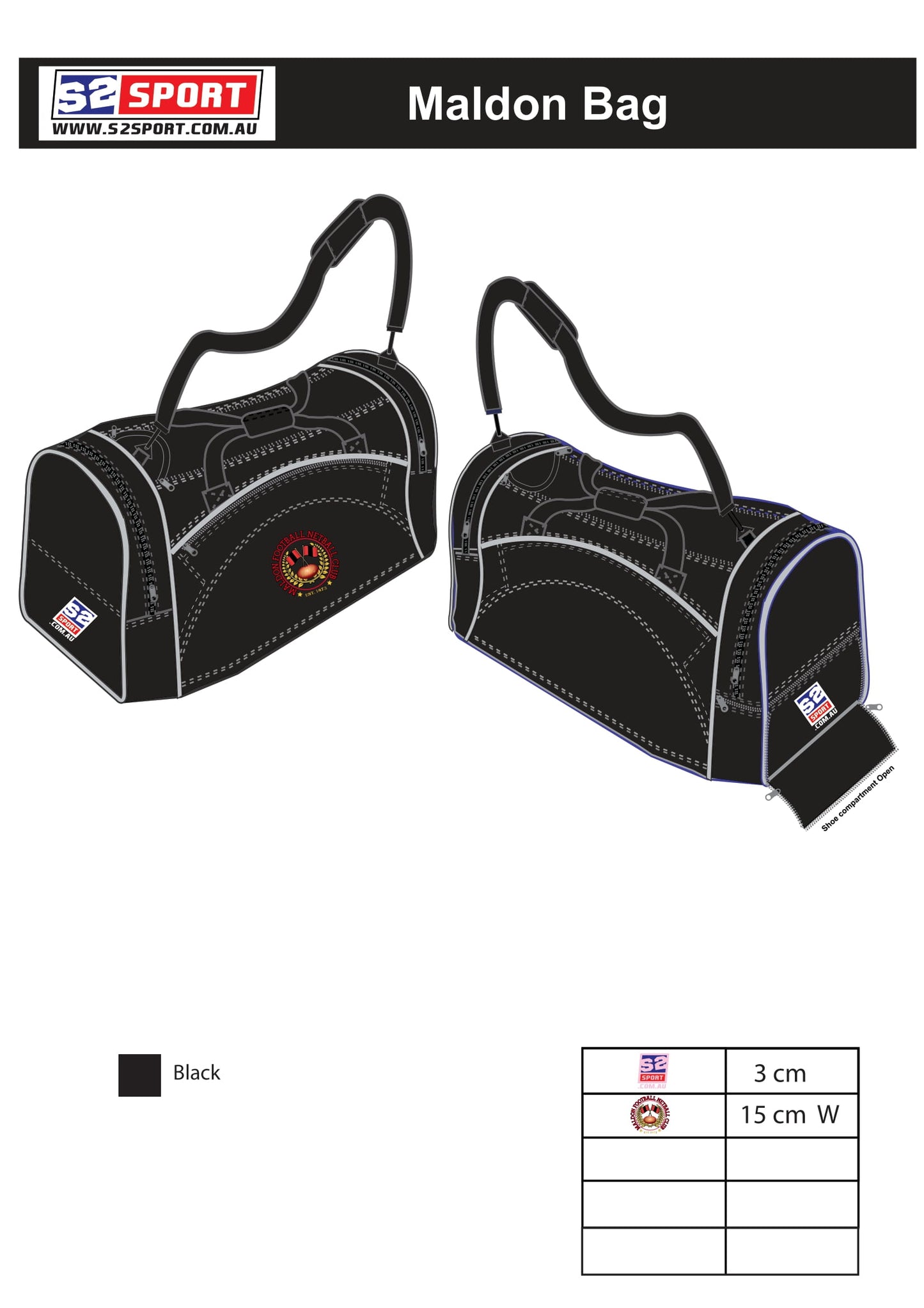 Maldon Football and Netball Club Bag & Back Pack