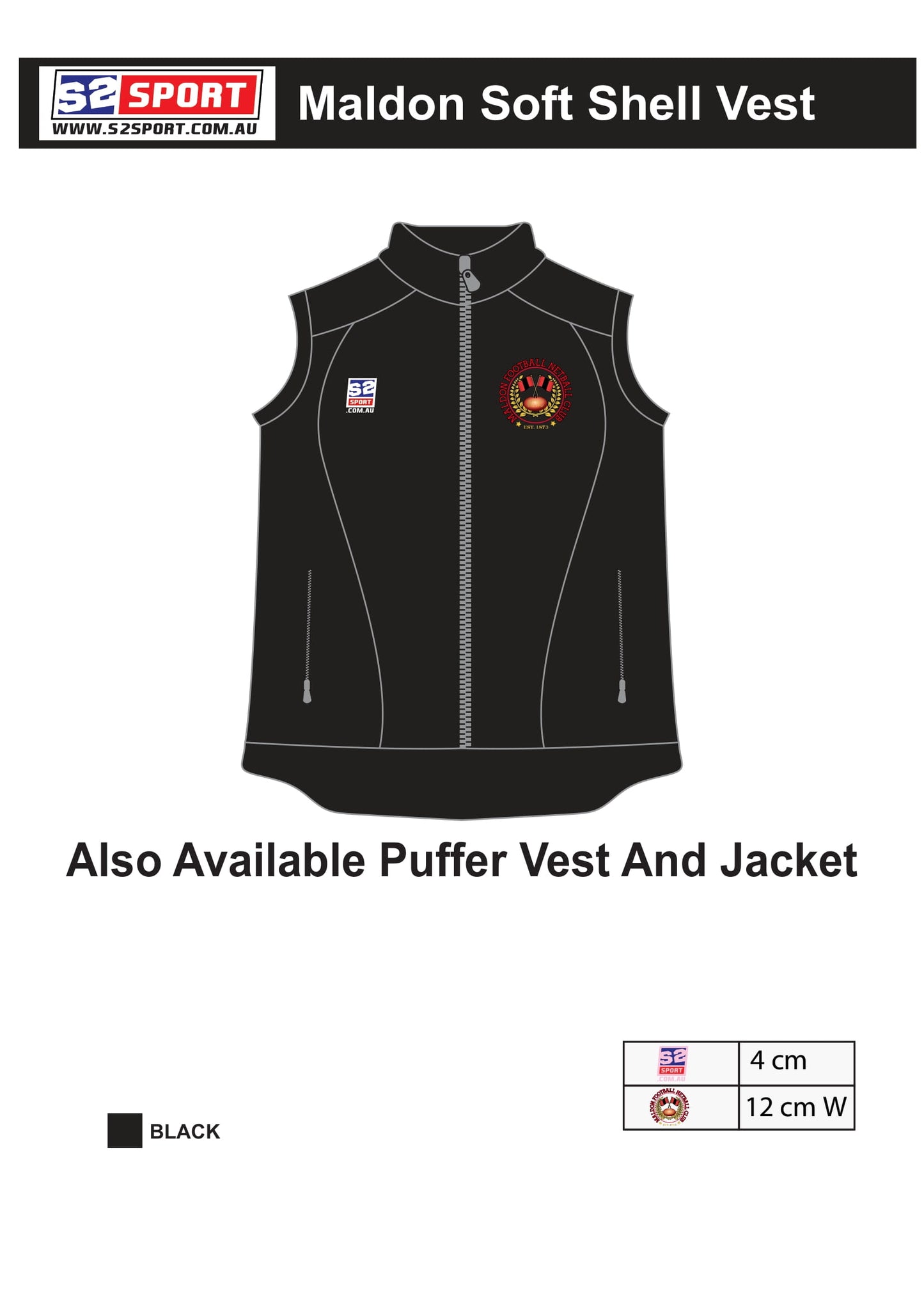 Maldon Football and Netball Club Jacket & Vest (Puffer / Soft shell)
