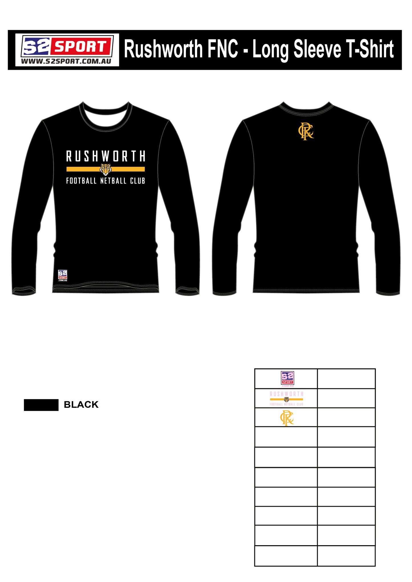 Rushworth Football and Netball Club Long Sleeves T-Shirt